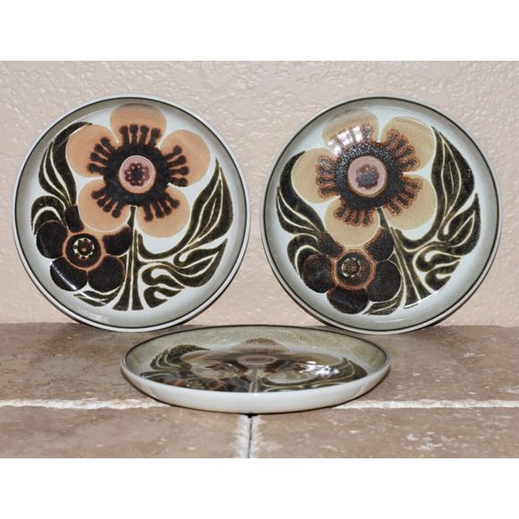 Denby Westbury Bread Plates Set of 3 Stoneware 6.5” Pottery England Vintage 70s - Picture 2 of 4